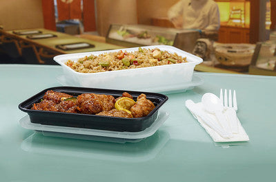 Récipient rectangulaire en plastique blanc avec couvercle - 150 x 38 oz - Versatainer - Emballage et accessoires - Fournitures et équipement pour restaurants - Distribution canadienne