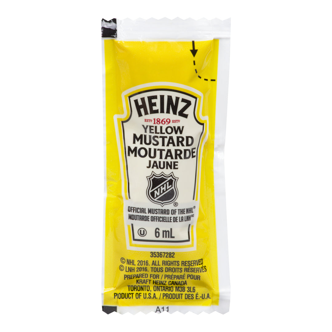 Mustard Packet Individual - 500 x 6 mL - Heinz - Restaurant and Foodservice Ingredients - Canadian Distribution