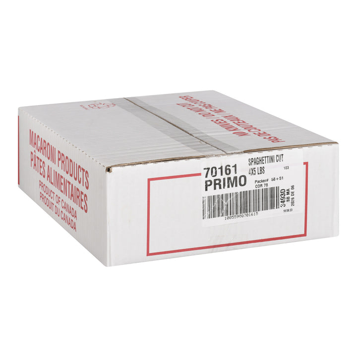 Pâtes Spaghettini coupées en 10 pouces - 4 x 5 lbs - Primo - Ingrédients pour restaurants et services de restauration - Distribution canadienne