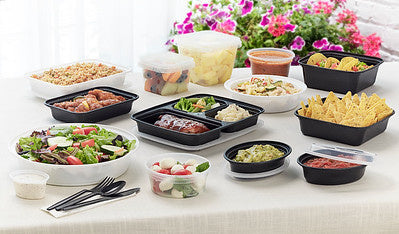 Récipient rond en plastique blanc avec couvercle - 150 x 24 oz - Versatainer - Emballage et accessoires - Fournitures et équipement pour restaurants - Distribution canadienne