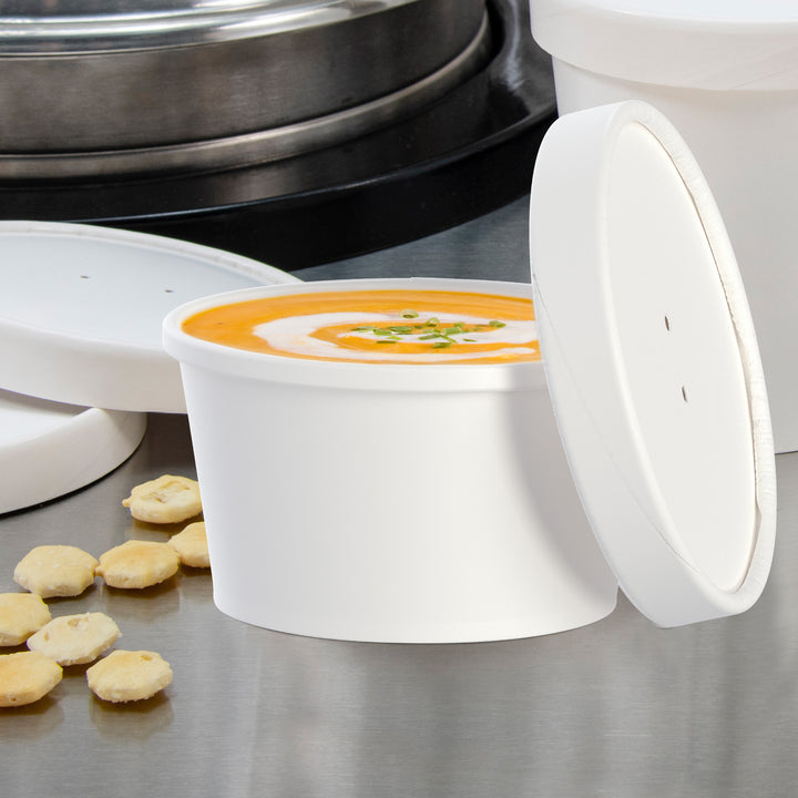 Boîte ronde en papier avec couvercle, 8 oz - 1 x 500 unités - Solo Cup - Emballage et accessoires - Fournitures et équipement pour restaurants - Distribution canadienne