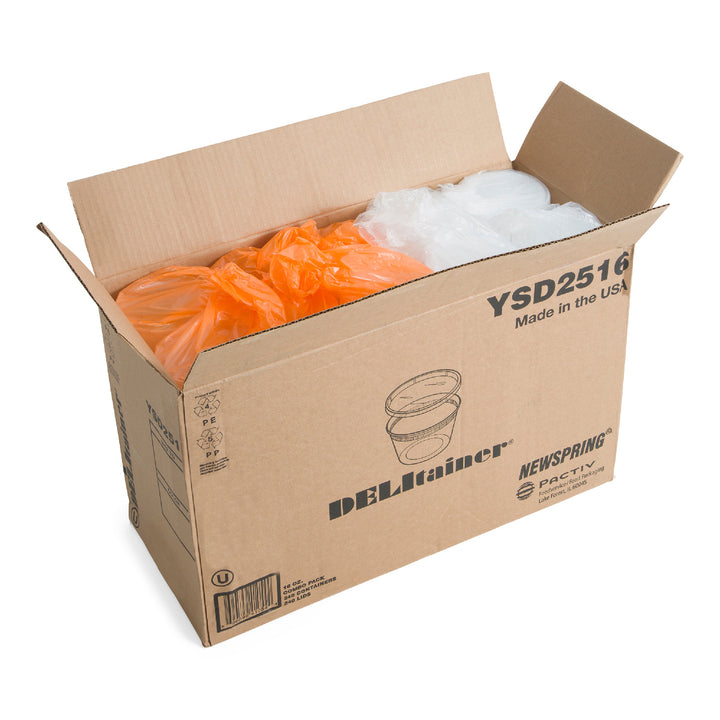 Récipient en plastique transparent pour plats à emporter avec couvercle - 240 x 16 oz - Delitainer - Emballage et accessoires - Fournitures et équipement pour restaurants - Distribution canadienne