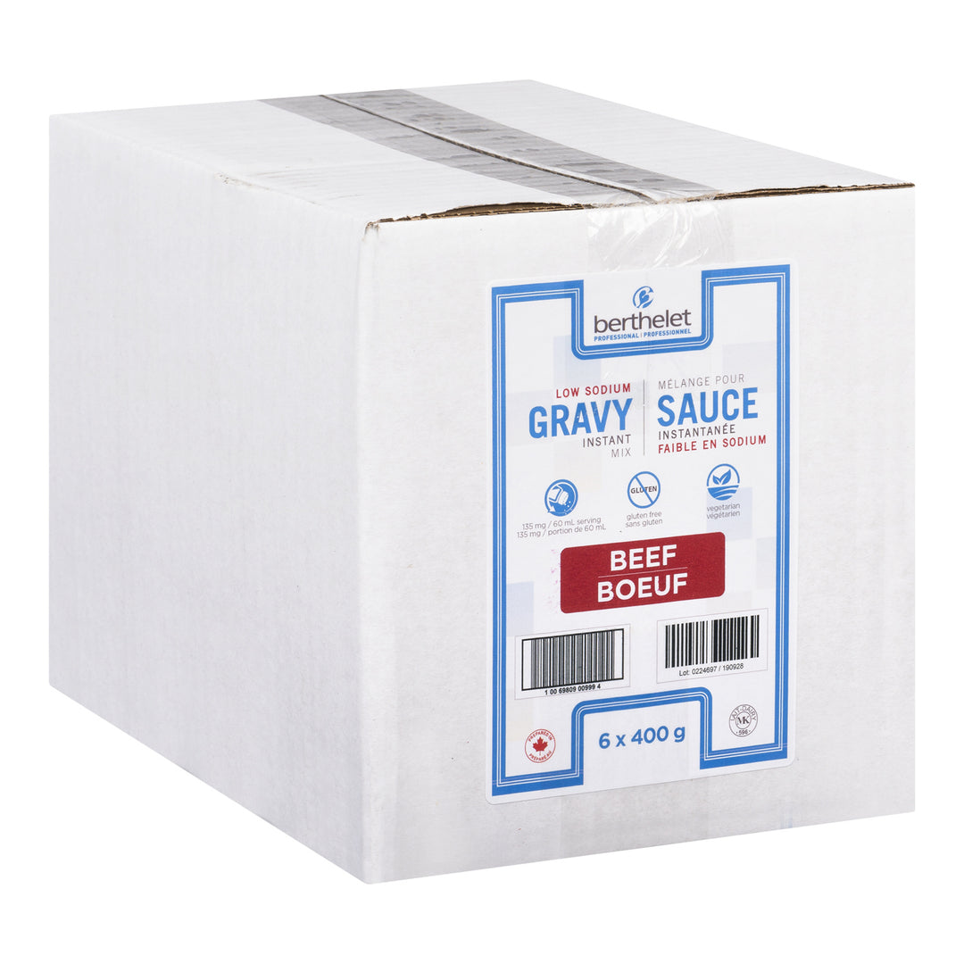 Sauce au jus de bœuf instantanée faible en sodium - 6 x 400 g - Berthel Profess - Ingrédients pour restaurants et services de restauration - Distribution canadienne