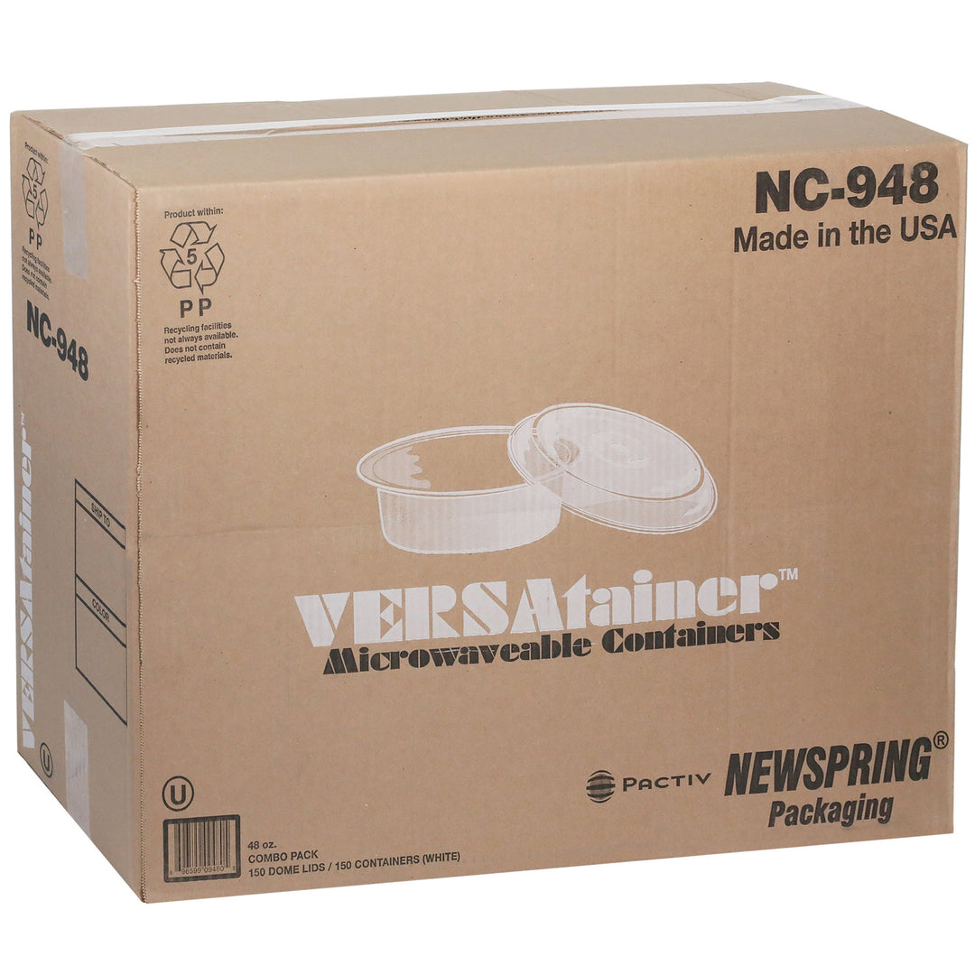 Récipient rond en plastique blanc avec couvercle - 150 x 48 oz - Versatainer - Emballage et accessoires - Fournitures et équipement pour restaurants - Distribution canadienne