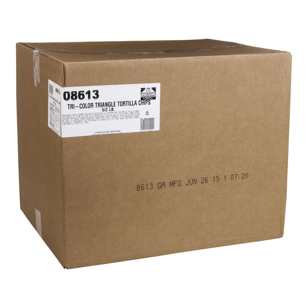 Tortillas de maïs triangulaires tricolores - 6 x 2 lbs - Mission Foods - Ingrédients pour restaurants et services de restauration - Distribution canadienne