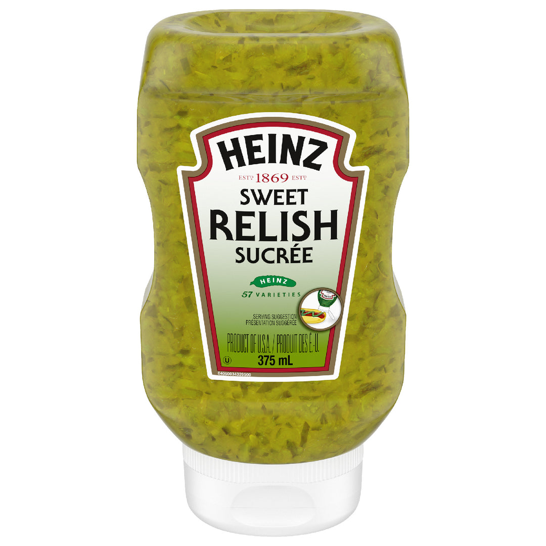 Relish Green Upside Down Bottle - 12 x 375 mL - Heinz - Ingrédients pour restaurants et services de restauration - Distribution canadienne