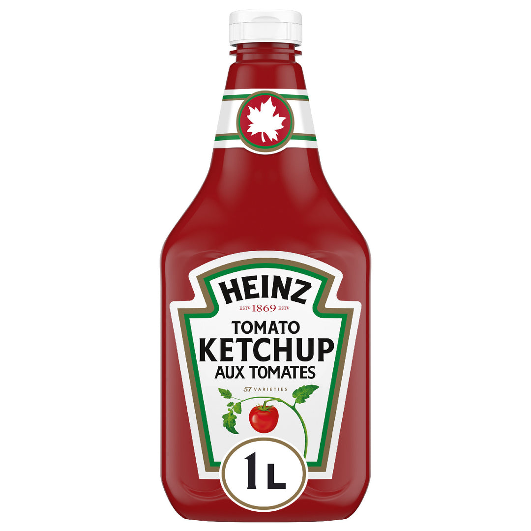 Bouteille de ketchup à presser - 12 x 1 L - Heinz - Ingrédients pour restaurants et services de restauration - Distribution canadienne