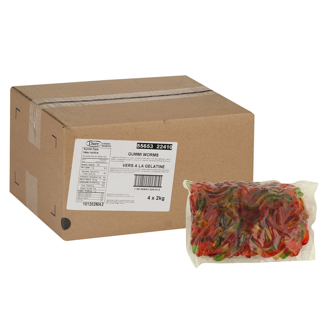 'TOP DEAL' Candy Gummy Worm - 4 x 2 kg - Dare - Restaurant and Foodservice Ingredients - Canadian Distribution