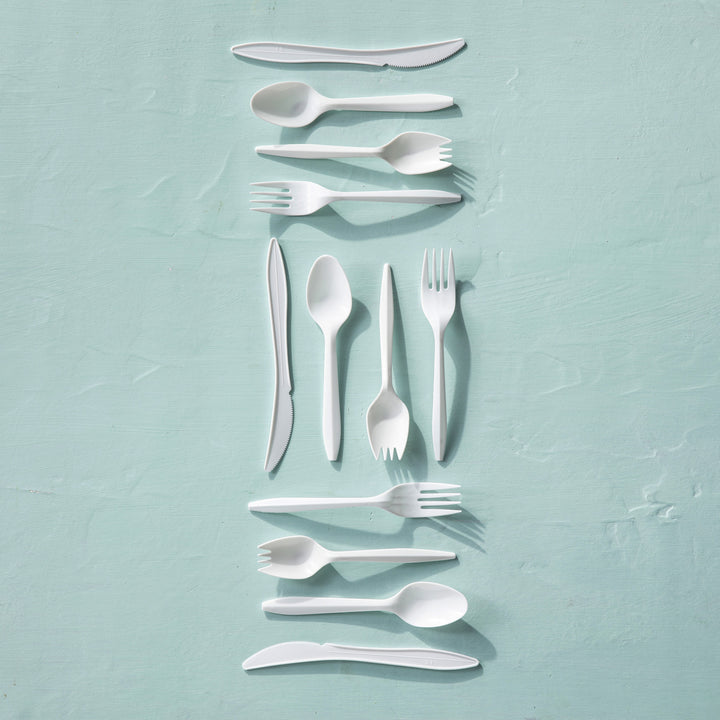 Couteaux en plastique polypropylène blanc, poids moyen - 1000 unités - Prairie Packaging - Emballage et accessoires - Fournitures et équipement pour restaurants - Distribution canadienne