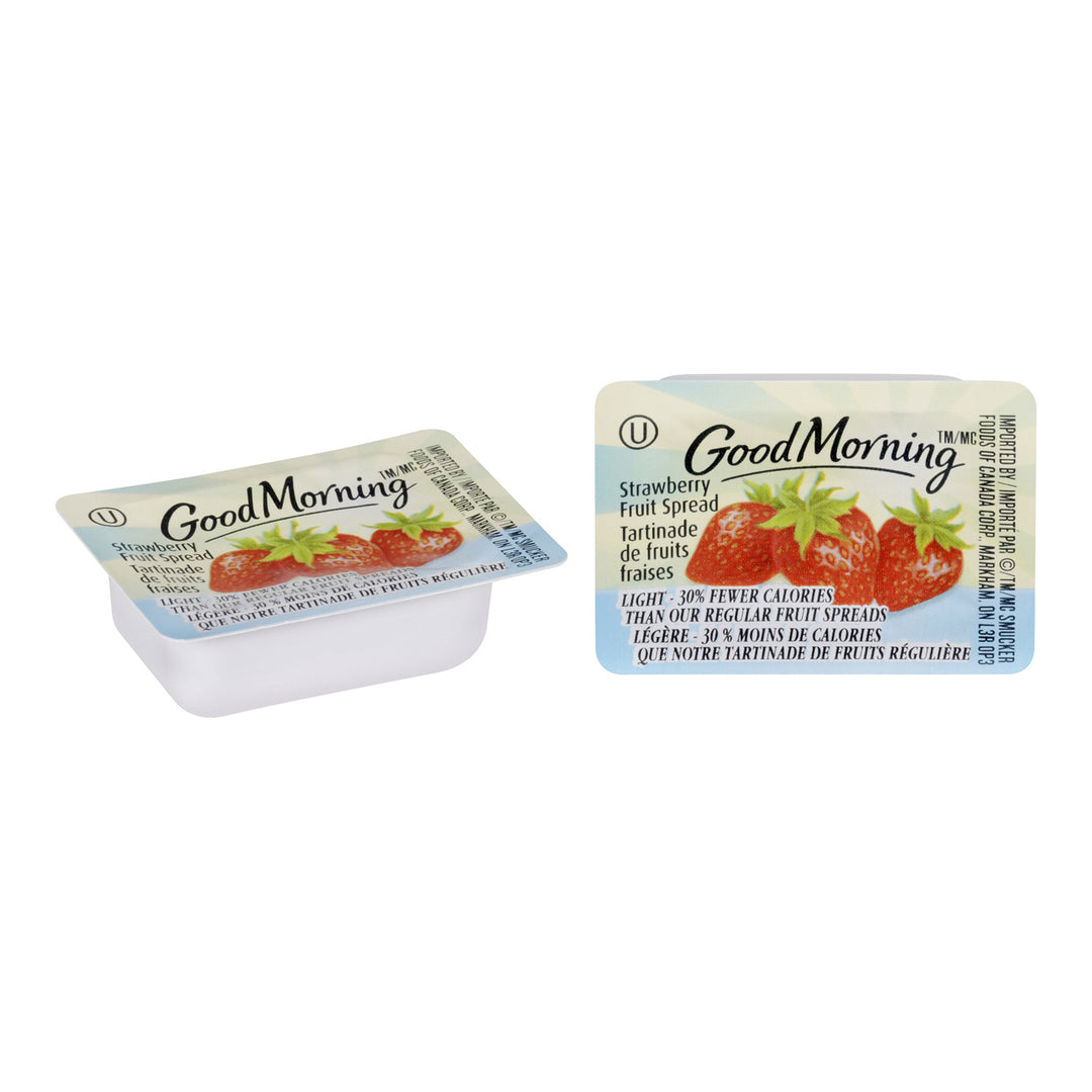Jam Strawberry Light Fruit - 200 x 10 mL - Good Morning - Restaurant and Foodservice Ingredients - Canadian Distribution