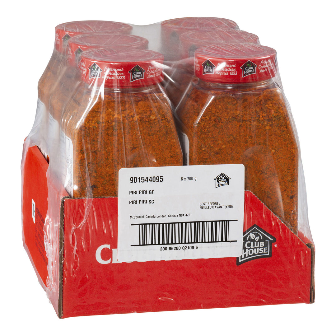 Assaisonnement Piri Piri - 6 x 700 g (Boîte = 1 x 700 g) - Clubhouse - Ingrédients pour restaurants et services de restauration - Distribution canadienne