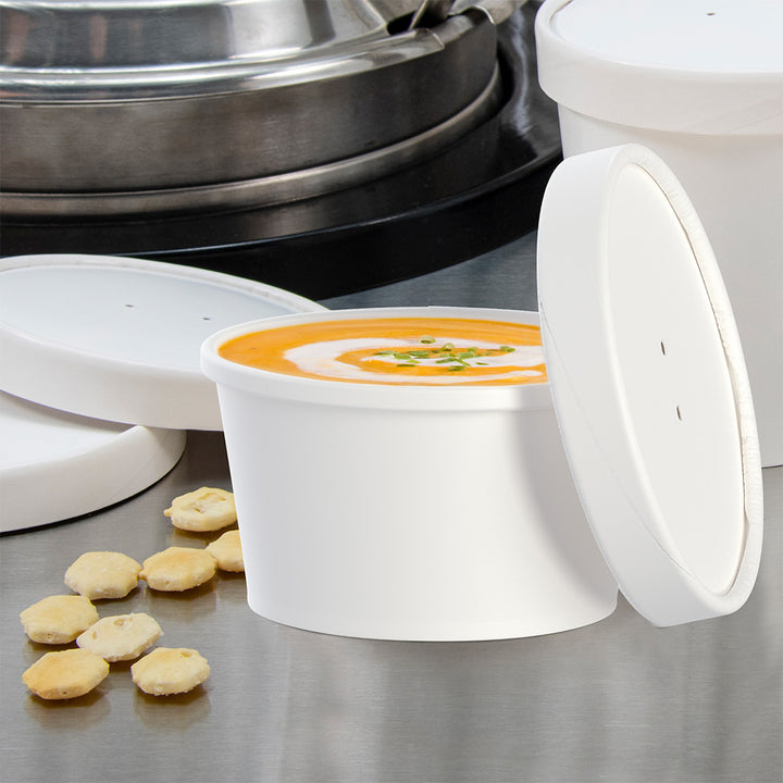 Boîte ronde en papier avec couvercle, 8 oz - 1 x 500 unités - Solo Cup - Emballage et accessoires - Fournitures et équipement pour restaurants - Distribution canadienne