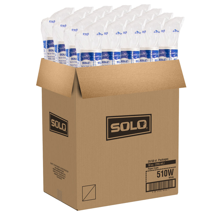 Coupelles en papier pour boissons chaudes 10 oz, blanches - 20 x 50 unités - Solo Cup - Emballage et accessoires - Fournitures et équipement pour restaurants - Distribution canadienne