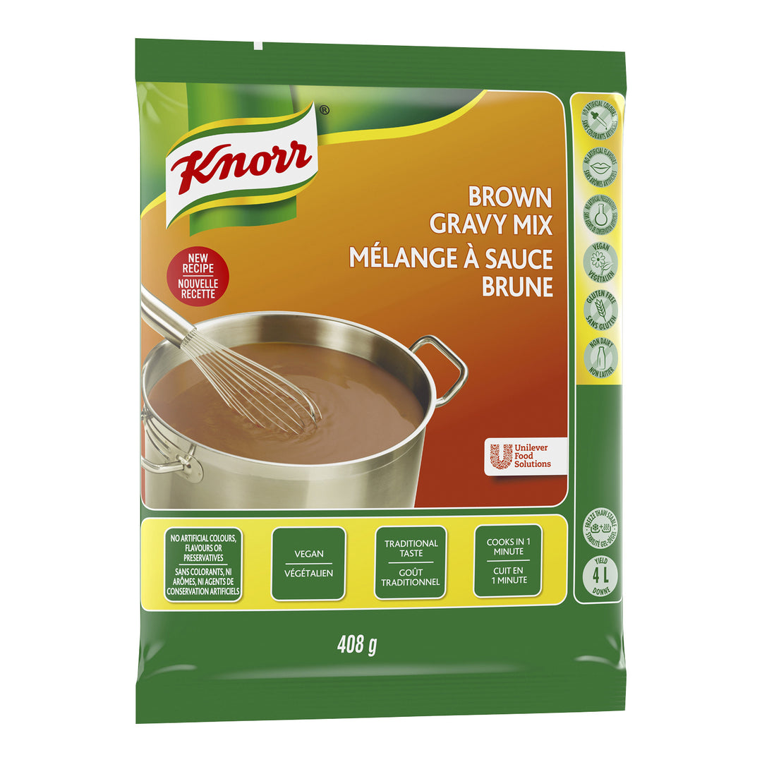 Gravy Brown Instant - 6 x 408 g - Knorr Swiss - Restaurant and Foodservice Ingredients - Canadian Distribution