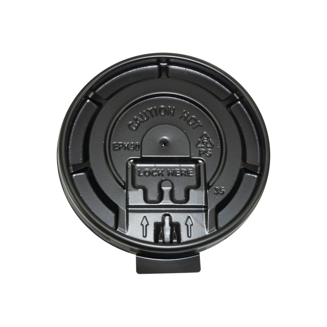Couvercle à rabat thermocollant noir pour gobelet 8 oz - 10 x 100 unités - Packn'eat - Emballage et accessoires - Fournitures et équipement pour restaurants - Distribution canadienne