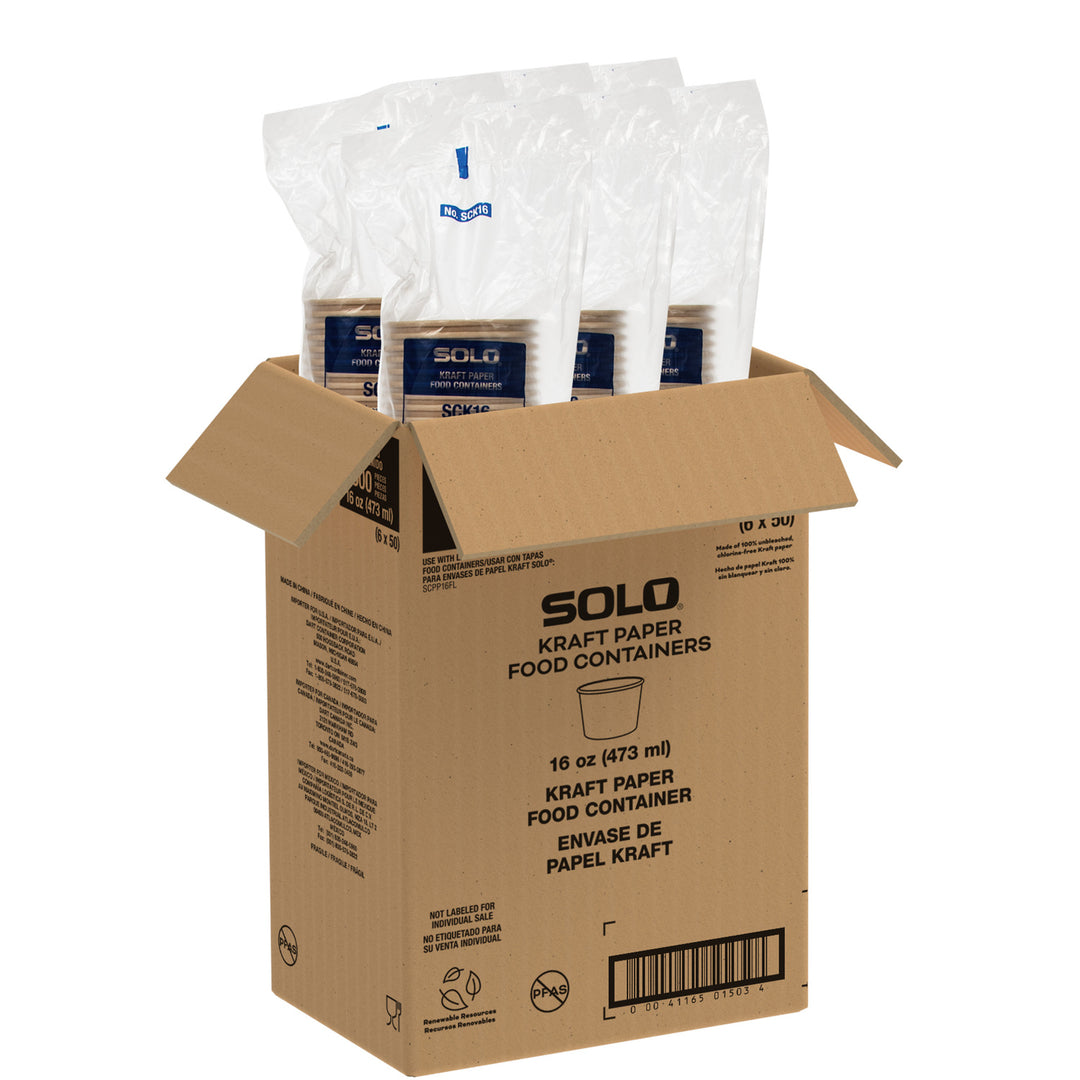 Contenants en papier kraft 16 oz - 6 x 50 unités - Solo Cup - Emballage et accessoires - Fournitures et équipement pour restaurants - Distribution canadienne