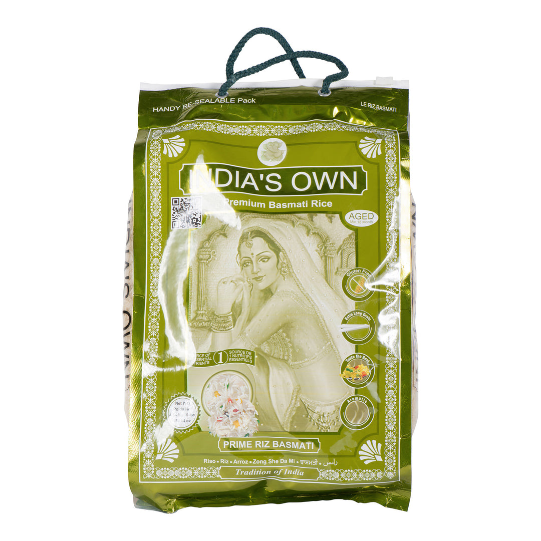 Riz Basmati Blanc - 1 x 10 lbs - India's Own - Ingrédients pour restaurants et services de restauration - Distribution canadienne