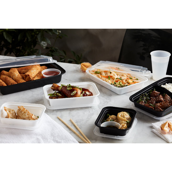 Récipient rectangulaire en plastique blanc avec couvercle - 150 x 38 oz - Versatainer - Emballage et accessoires - Fournitures et équipement pour restaurants - Distribution canadienne