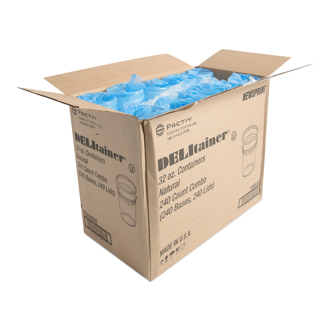 Récipient en plastique transparent pour plats à emporter avec couvercle - 240 x 32 oz - Delitainer - Emballage et accessoires - Fournitures et équipement pour restaurants - Distribution canadienne