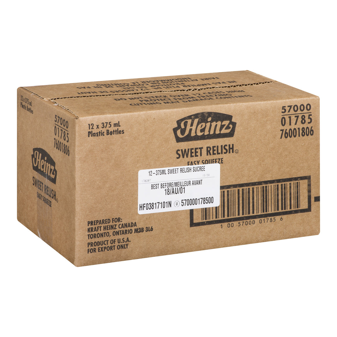 Relish Green Upside Down Bottle - 12 x 375 mL - Heinz - Ingrédients pour restaurants et services de restauration - Distribution canadienne