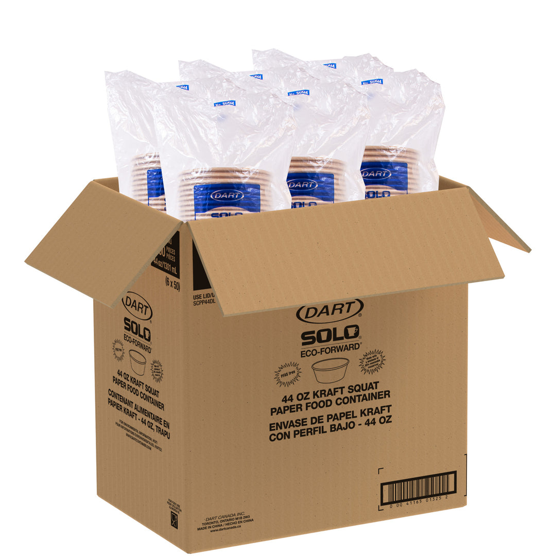 Boîtes en papier kraft rondes 44 oz - 6 x 50 unités - Dart Container - Emballage et accessoires - Fournitures et équipement pour restaurants - Distribution canadienne