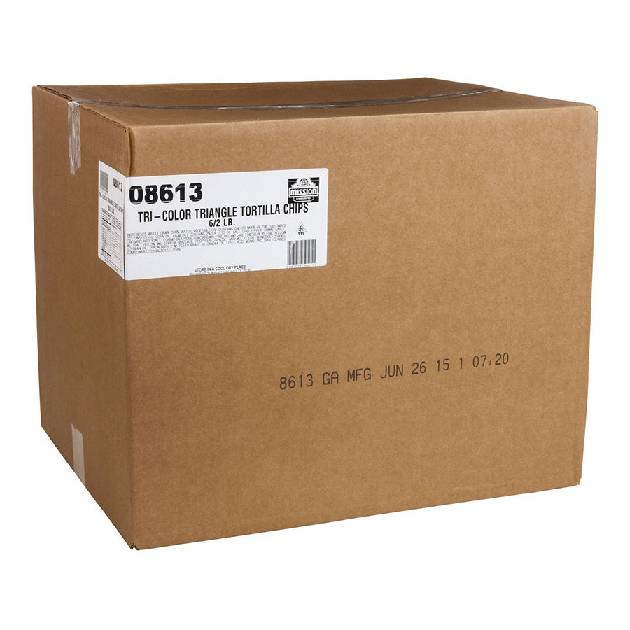 Tortillas de maïs triangulaires tricolores - 6 x 2 lbs - Mission Foods - Ingrédients pour restaurants et services de restauration - Distribution canadienne
