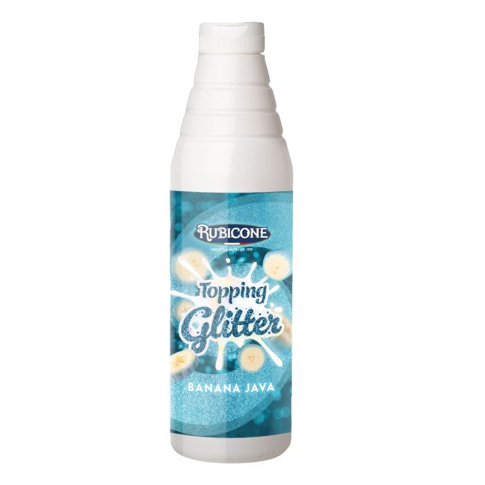 Banana Java Glitter Topping - 1 KG Squeeze Bottle - Rubicone Canada - Canadian Distribution
