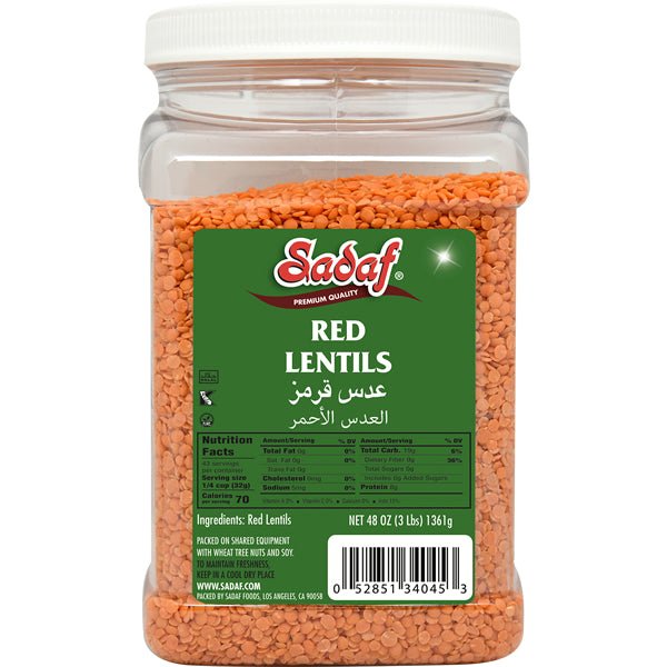 Lentilles rouges Sadaf | Importées en bocal - 3 lbs