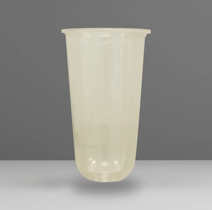 U700 - U Shaped - PP Clear Cups 95mm 700cc (24 oz) 1000 cups. Perfect for cup sealing machine and/or dome and flat lids.