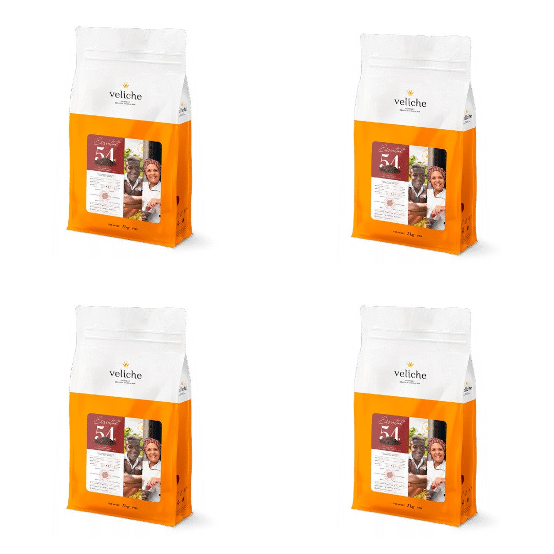 Case of Veliche Essential 54 - Dark Chocolate Callets - 54% - Canadian Distribution