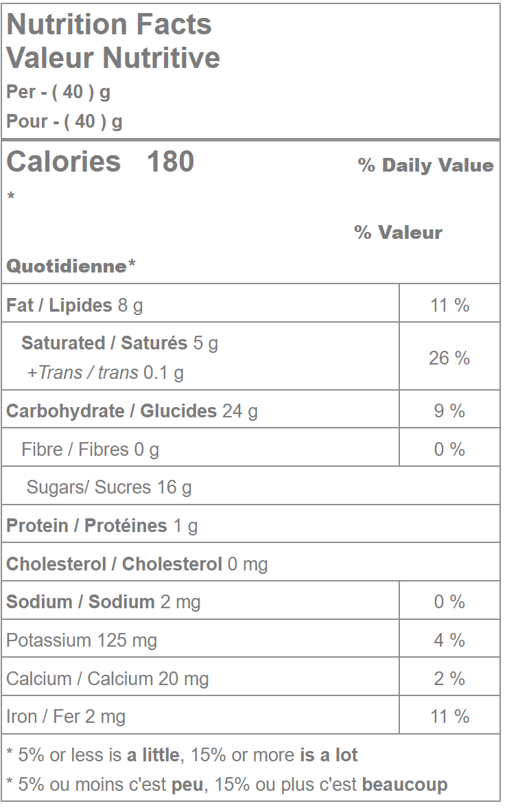 Waterbridge dark chocolate covered soft toffee nutrition facts