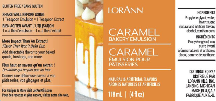 Émulsion de boulangerie au caramel - 16 oz. - 1 gallon - 5 gallons