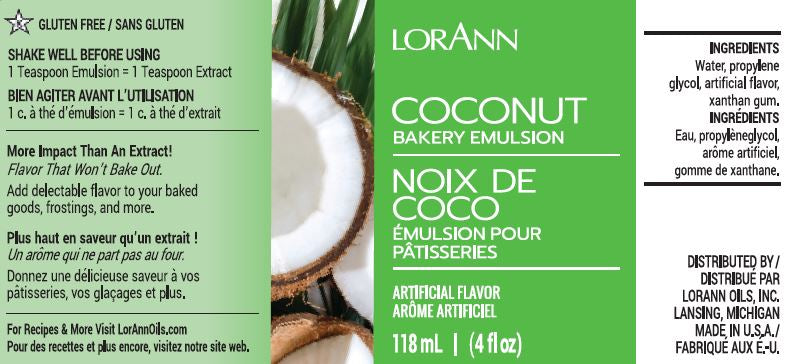 Émulsion de boulangerie à la noix de coco - 16 oz. - 1 gallon - 5 gallons