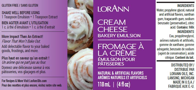 Emulsion pour pâtisserie au fromage à la crème - 118 ml - 473 ml - 3,8 litres - 18,9 litres
