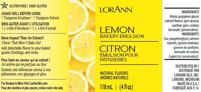 Émulsion de boulangerie au citron - 16 oz. - 1 gallon - 5 gallons
