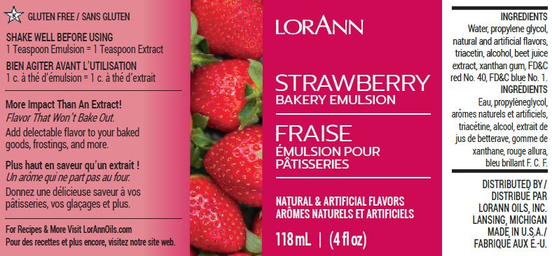 Émulsion de boulangerie aux fraises - 16 oz. - 1 gallon - 5 gallons