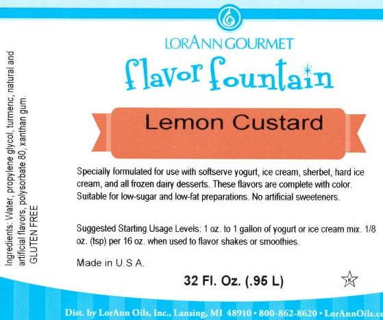 Fontaine à saveur de crème au citron - Bouteille de 32 oz