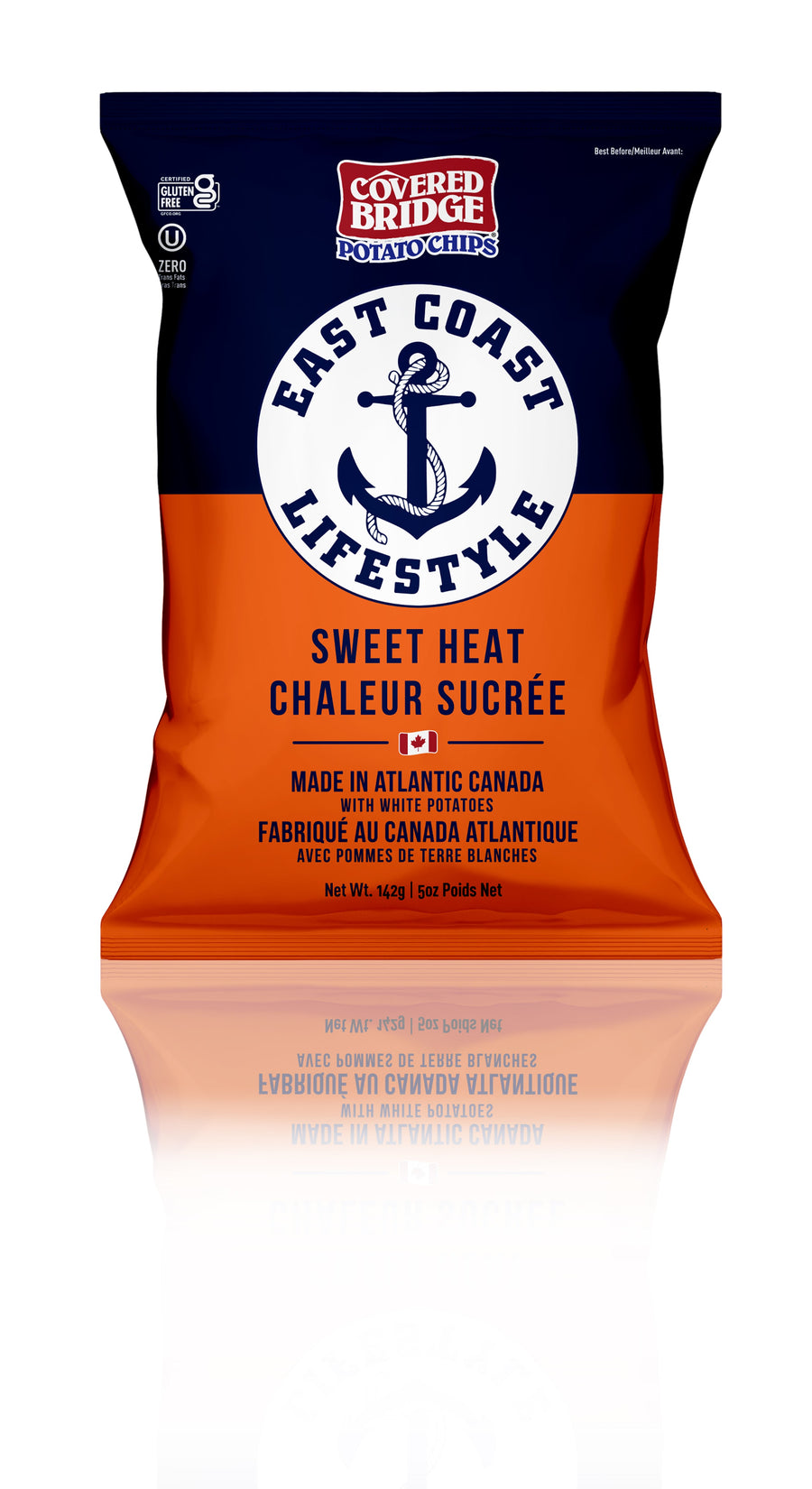 Covered Bridge Chips – ECL Sweet Heat – Gluten Free, Kosher, Kettle Cooked with Dark Russet Potatoes – Made in Canada