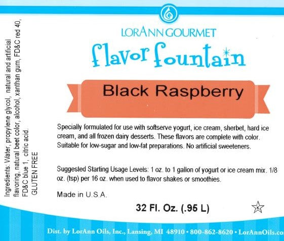 Fontaine à saveur de framboise noire - Bouteille de 32 oz