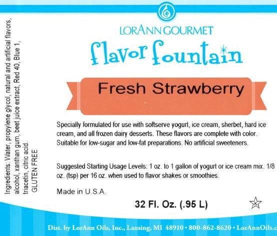 Saveur de fraise fraîche Bouteille de 32 oz