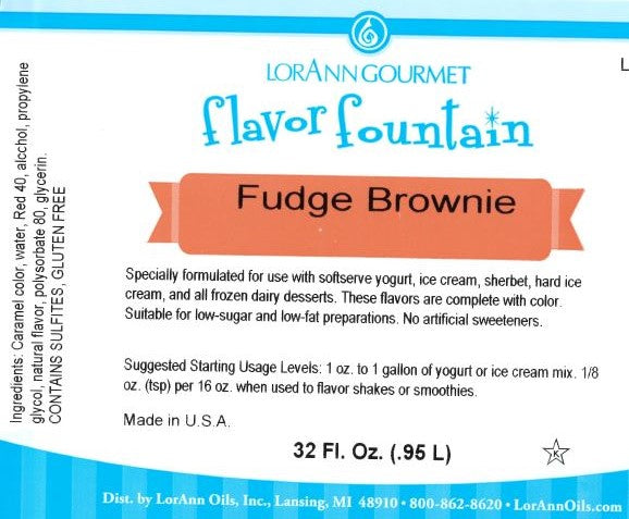 Fudge Brownie Chocolate Flavor Fountain - 32 oz Bottle