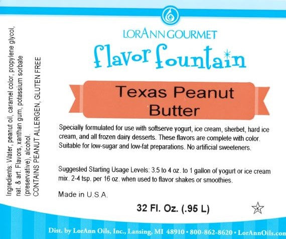 Bouteille de 32 oz de saveur de beurre d'arachide du Texas