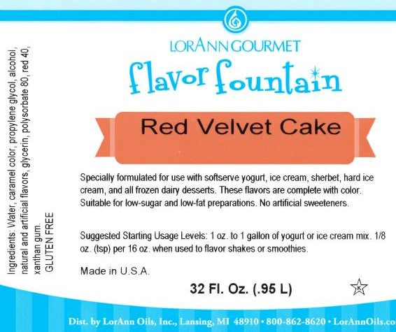 Fontaine à saveur de velours rouge - Bouteille de 32 oz