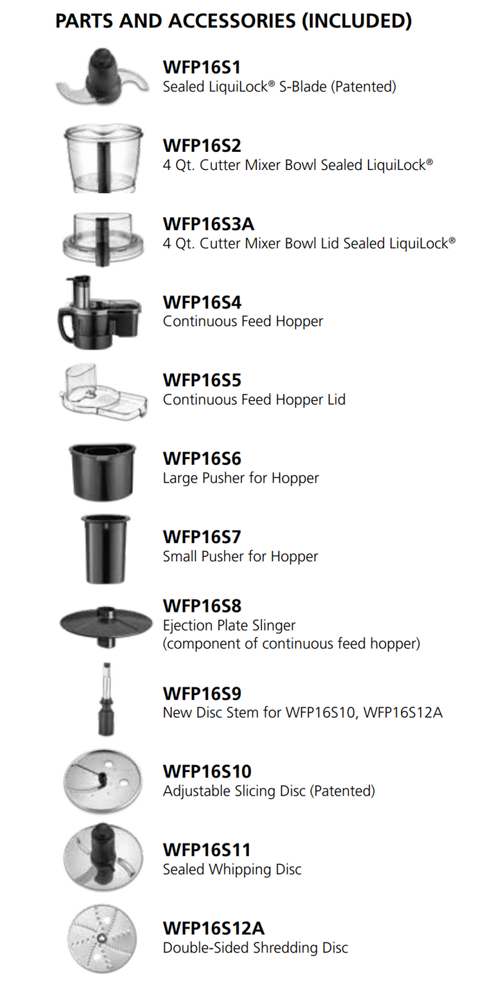 WFP16SC - 4-Qt. Combination Bowl Cutter Mixer and Continuous-Feed and LiquiLock Seal by Waring Commercial