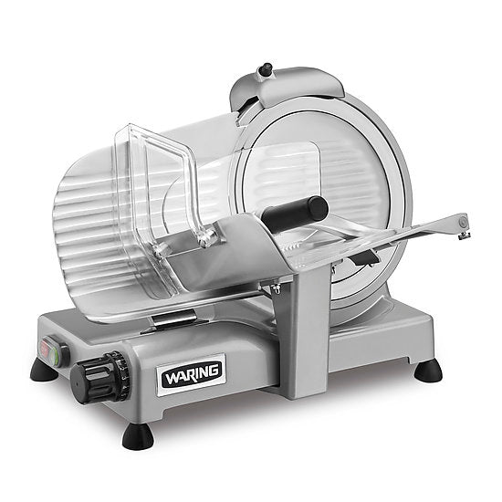 WCS250SV Medium-Duty Silver 10" Professional Food Slicer by Waring Commercial