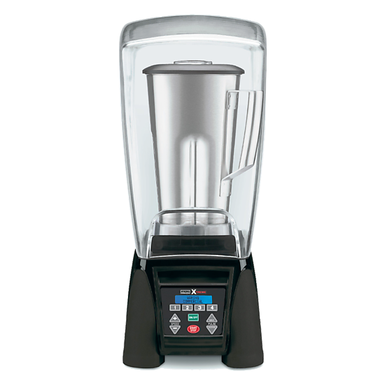 Waring Commercial Mélangeur reprogrammable robuste MX1500XTS avec enceinte sonore et pot en acier inoxydable de 64 oz