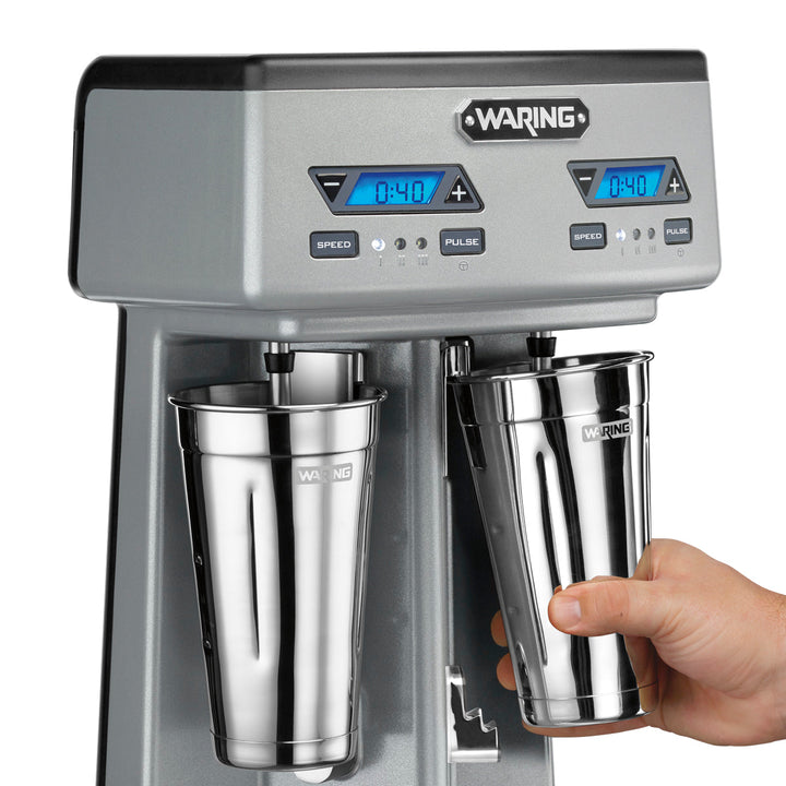 WDM240TX Heavy-Duty Double-Spindle Drink Mixer with Timer & Hands Free Operation by Waring Commercial