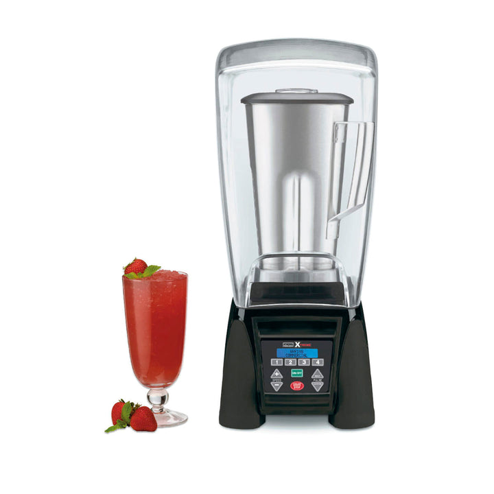 Waring Commercial Mélangeur reprogrammable robuste MX1500XTS avec enceinte sonore et pot en acier inoxydable de 64 oz