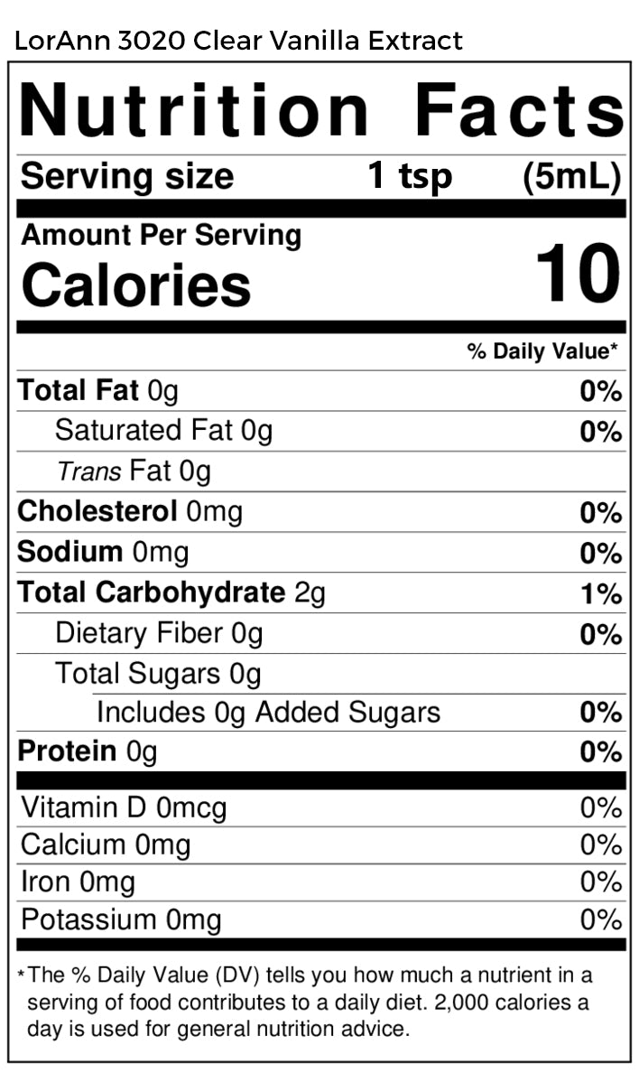 Clear Vanilla Extract (Imitation) - 4 oz. - 16 oz. - 1 Gallon - 5 Gallons