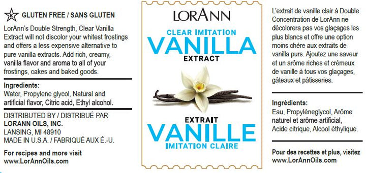 Clear Vanilla Extract (Imitation) - 4 oz. - 16 oz. - 1 Gallon - 5 Gallons